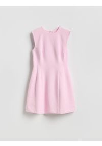 Reserved - Sukienka mini - pastelowy róż. Kolor: różowy. Materiał: tkanina, bawełna. Styl: klasyczny. Długość: mini #1