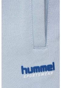 Hummel spodnie dresowe kolor niebieski melanżowe. Stan: podwyższony. Kolor: niebieski. Materiał: dresówka. Wzór: melanż #4