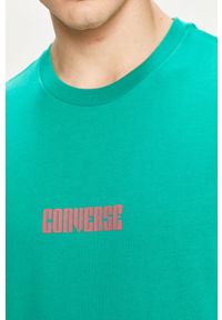 Converse - T-shirt. Okazja: na co dzień. Kolor: zielony. Materiał: dzianina. Wzór: gładki. Styl: casual