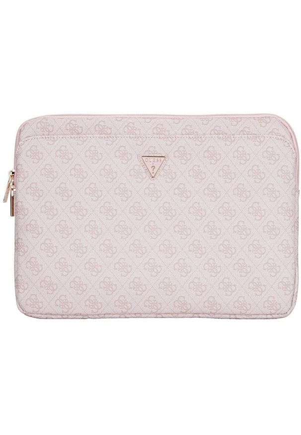 Torba Guess Sleeve 14" 4G Zipper Pocket Triangle Logo różowy. Kolor: różowy