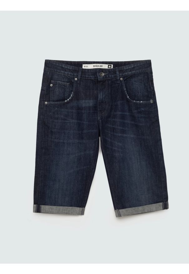 Big-Star - Szorty męskie jeansowe granatowe Conner 510. Kolor: niebieski. Materiał: jeans. Styl: klasyczny
