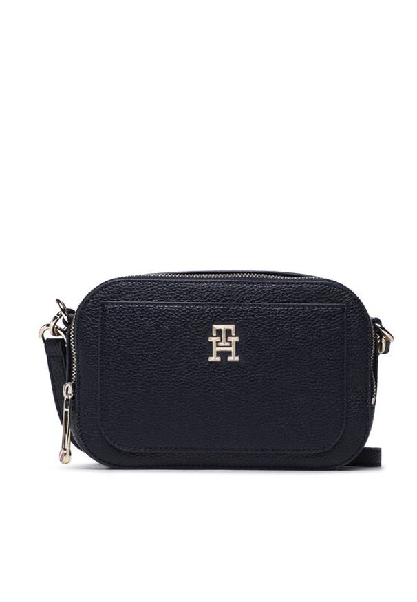 TOMMY HILFIGER - Tommy Hilfiger Torebka Th Emblem Camera AW0AW14501 Granatowy. Kolor: niebieski. Materiał: skórzane