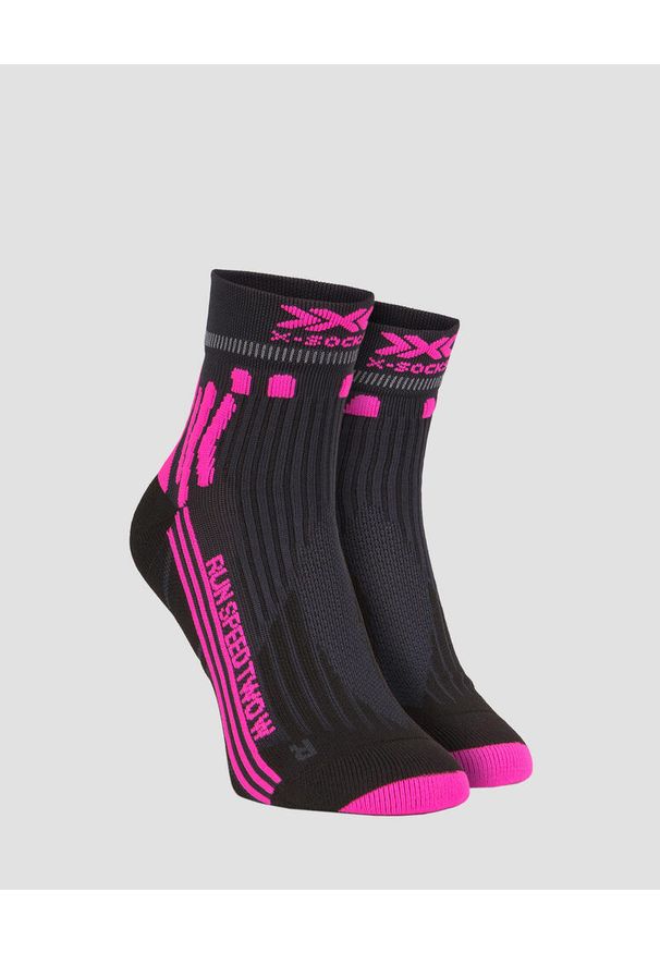 Skarpety biegowe damskie X-Socks Run Speed Two 4.0. Kolor: wielokolorowy, różowy, czarny. Sport: bieganie