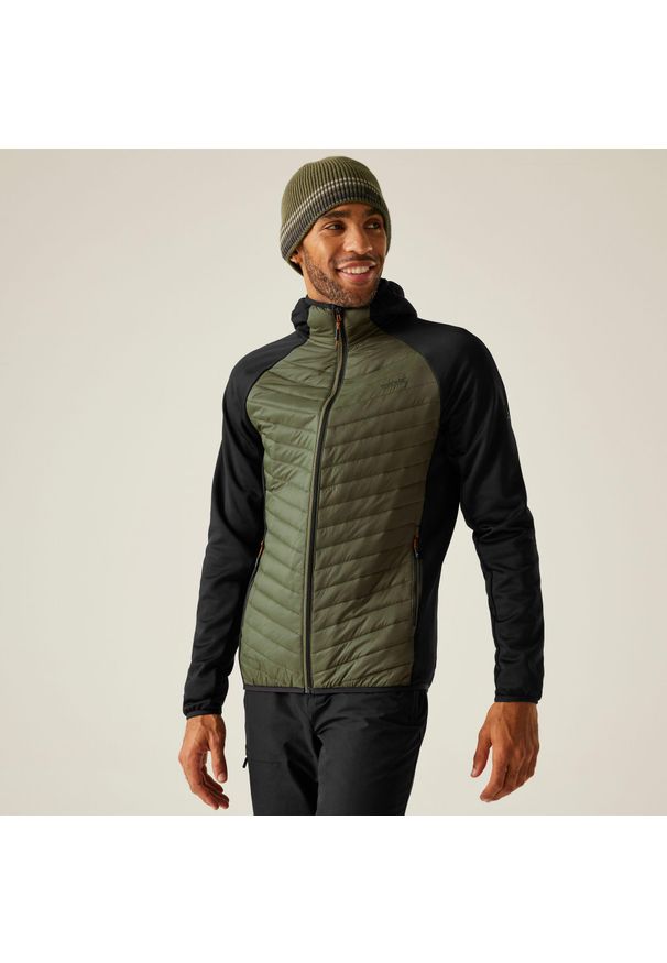 Regatta - Kurtka męska hybrydowa Andreson. Kolor: zielony. Materiał: puch. Sport: turystyka piesza
