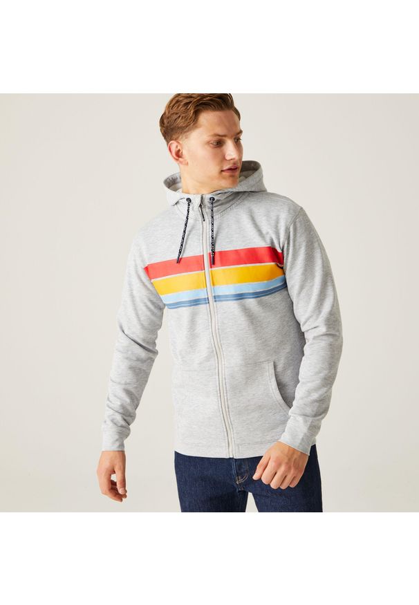 Regatta - Shorebay II Męska bluza z kapturem zapinana na zamek. Typ kołnierza: kaptur. Kolor: szary. Materiał: bawełna, polar. Styl: elegancki, sportowy. Sport: turystyka piesza