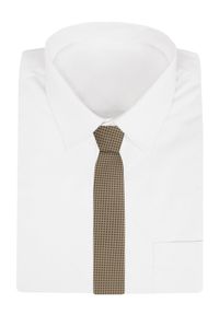 Męski Krawat - Beżowy w Drobny Wzór - Alties. Kolor: beżowy, wielokolorowy, brązowy. Materiał: tkanina. Styl: elegancki, wizytowy #3