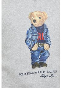 Polo Ralph Lauren bluza męska kolor szary z nadrukiem. Typ kołnierza: polo. Kolor: szary. Wzór: nadruk #3