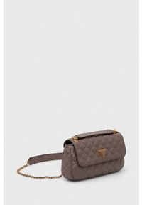 Guess torebka kolor brązowy. Kolor: brązowy. Materiał: pikowane. Rodzaj torebki: na ramię #7