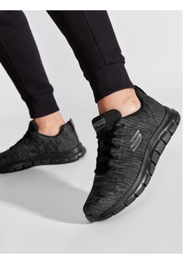 skechers - Skechers Sneakersy Front Runner 232298/BBK Czarny. Kolor: czarny. Materiał: materiał