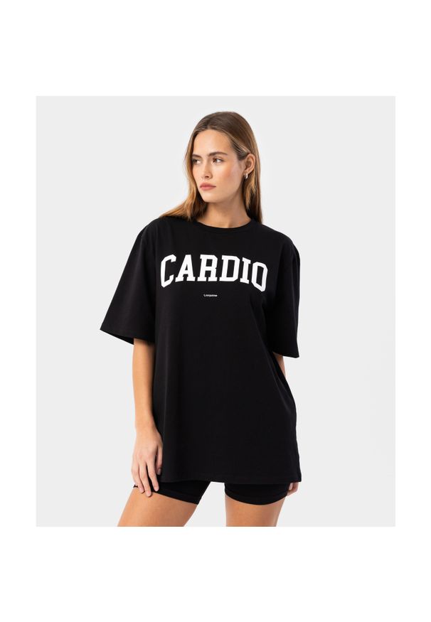 Koszulka Carpatree boyfriend Cardio czarna. Kolor: czarny. Materiał: skóra, bawełna. Sport: fitness