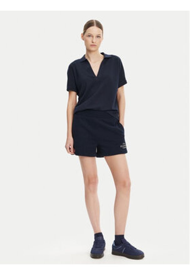 TOMMY HILFIGER - Tommy Hilfiger Polo WW0WW44512 Granatowy Relaxed Fit. Typ kołnierza: polo. Kolor: niebieski. Materiał: bawełna