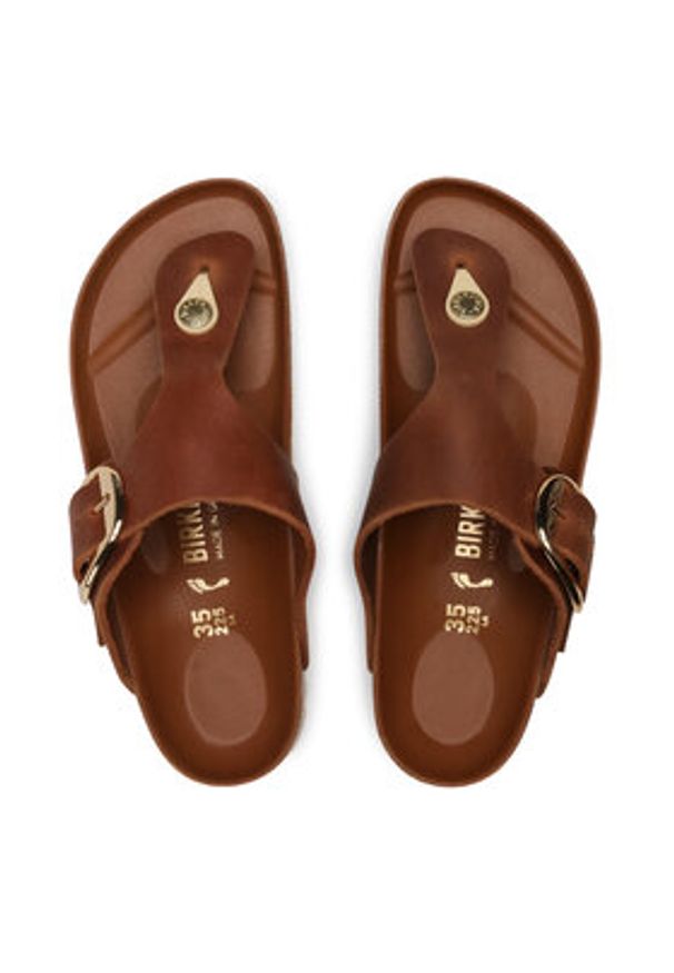 Birkenstock Japonki Gizeh Big Buckle 1018785 Brązowy. Kolor: brązowy. Materiał: skóra