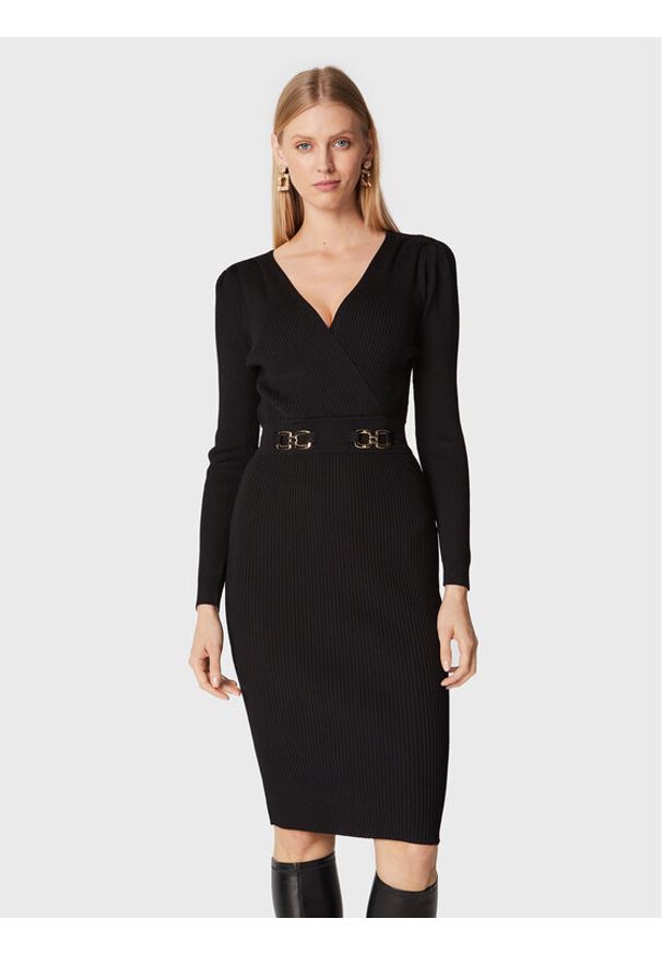 Morgan Sukienka koktajlowa 222-RMBIZ Czarny Slim Fit. Kolor: czarny. Materiał: syntetyk. Styl: wizytowy