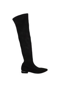 Venezia - KOZAKI Z WYSOKĄ CHOLEWKĄ 80 CAMOSCIO NERO. Wysokość cholewki: przed kolano. Materiał: skóra, syntetyk, zamsz, materiał. Szerokość cholewki: normalna. Obcas: na obcasie. Wysokość obcasa: średni #1