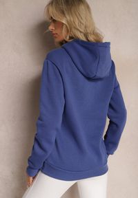 Renee - Granatowa Bluza z Kapturem Corbetes. Typ kołnierza: kaptur. Kolor: niebieski. Materiał: dresówka, polar, tkanina, prążkowany. Długość rękawa: długi rękaw. Długość: długie. Wzór: gładki, jednolity #4