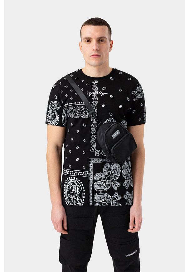 Hype t-shirt bawełniany kolor czarny wzorzysty. Okazja: na co dzień. Kolor: czarny. Materiał: bawełna. Styl: casual