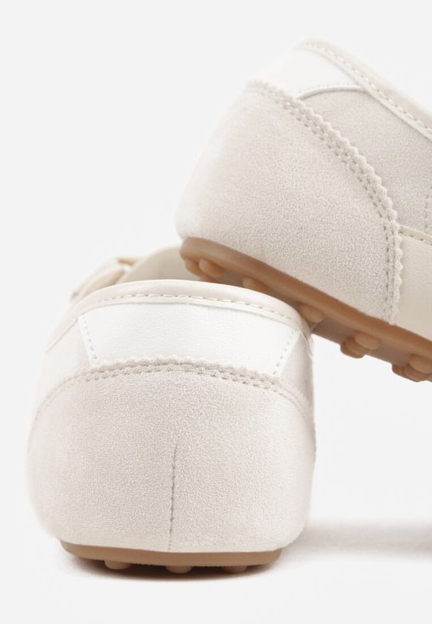 Renee - Beżowe Sneakersy Kultowe Tenisówki Y2K z Imitacji Zamszu Nerialle. Kolor: beżowy. Materiał: zamsz