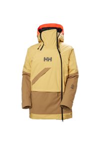 Damska kurtka narciarska z kapturem Helly Hansen Powchaser Asym. Typ kołnierza: kaptur. Kolor: beżowy. Sezon: zima. Sport: narciarstwo #1