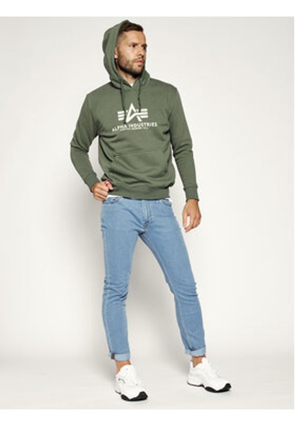 Alpha Industries Bluza Basic 178312 Zielony Regular Fit. Kolor: zielony. Materiał: bawełna
