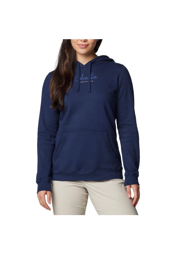 columbia - Bluza dresowa sportowa damska Trek Graphic Treatment Hoodie. Kolor: niebieski. Materiał: poliester, bawełna