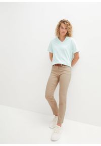 bonprix - Spodnie 7/8, high waist. Stan: podwyższony. Kolor: beżowy #3
