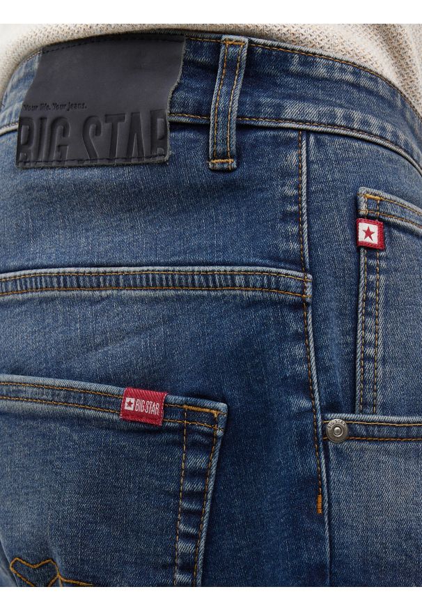 Big-Star - Szorty męskie jeansowe granatowe Conner 438. Kolor: niebieski. Materiał: jeans. Styl: vintage