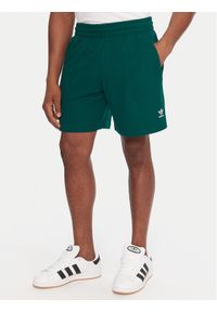 Adidas - adidas Szorty sportowe Essentials Trefoil JW1040 Zielony Regular Fit. Kolor: zielony. Materiał: syntetyk, bawełna. Styl: sportowy