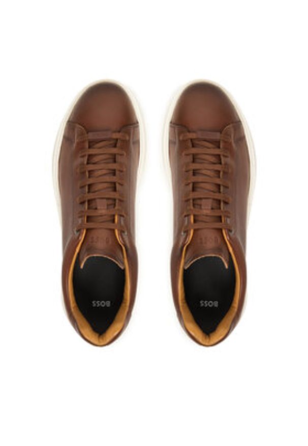 BOSS Sneakersy Bulton 50557820 Brązowy. Kolor: brązowy. Materiał: skóra