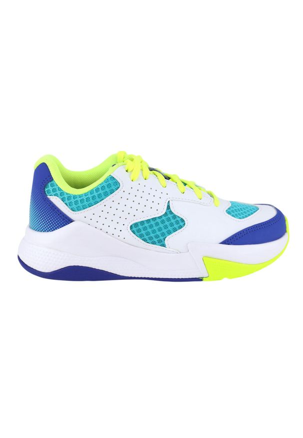 ALLSIX - Buty do siatkówki Allsix VS100 Confort Junior. Kolor: biały, wielokolorowy, niebieski. Materiał: materiał. Sport: siatkówka