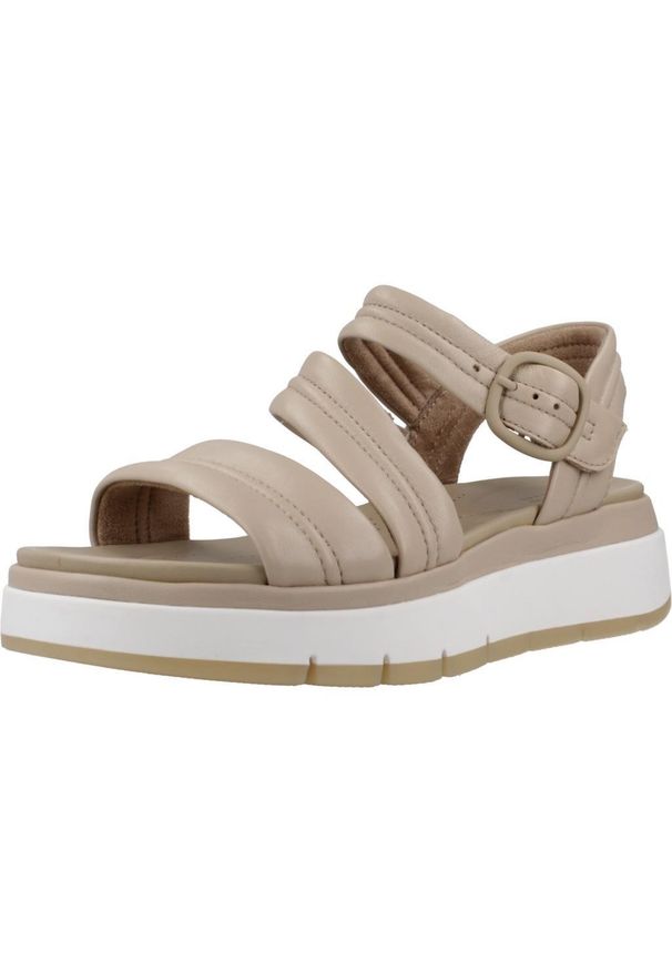 Clarks - Sandały CLARKS TUSCAN STRAP Nago. Kolor: beżowy. Materiał: tkanina, skóra. Sezon: lato