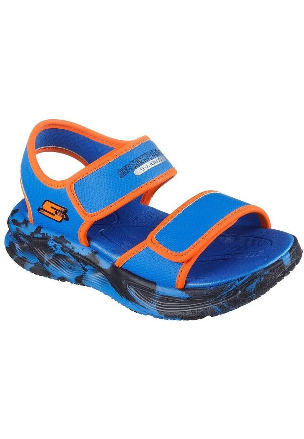skechers - Sandały Skechers S Lights-sola Glow S, Dzieci. Okazja: na uczelnię. Kolor: niebieski. Materiał: syntetyk, materiał. Model: Skechers Sport. Sport: joga i pilates