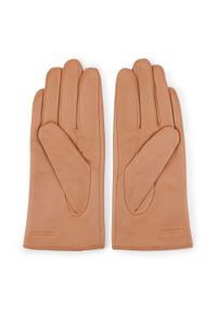 Wittchen - Damskie rękawiczki skórzane z wcięciem camelowe. Materiał: skóra. Styl: klasyczny #4