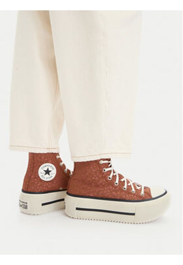 Converse Trampki Chuck Taylor All Star Lift Double Stack Platform Deer A17883C Brązowy. Kolor: brązowy. Materiał: materiał. Obcas: na platformie