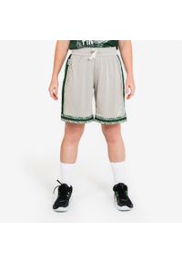 TARMAK - Dwustronne spodenki do koszykówki Tarmak Short 500. Kolor: zielony, beżowy, wielokolorowy. Materiał: materiał, prążkowany, poliester, tkanina, elastan. Sport: koszykówka