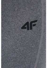 4f - 4F legginsy treningowe damskie kolor szary gładkie. Stan: podwyższony. Kolor: szary. Materiał: materiał, skóra. Wzór: gładki
