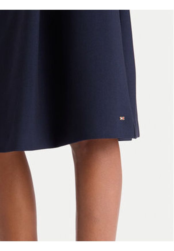 TOMMY HILFIGER - Tommy Hilfiger Spódnica trapezowa WW0WW48263 Granatowy Regular Fit. Kolor: niebieski. Materiał: syntetyk