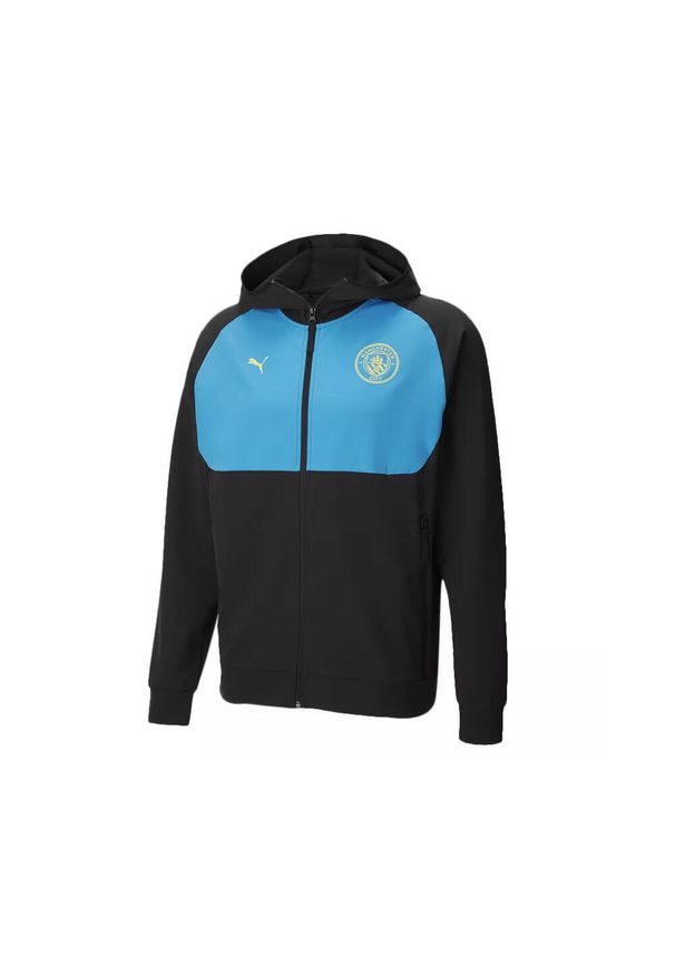 Puma - Kurtka z dresu Manchester City 2024/25. Kolor: wielokolorowy, niebieski, czarny. Materiał: dresówka