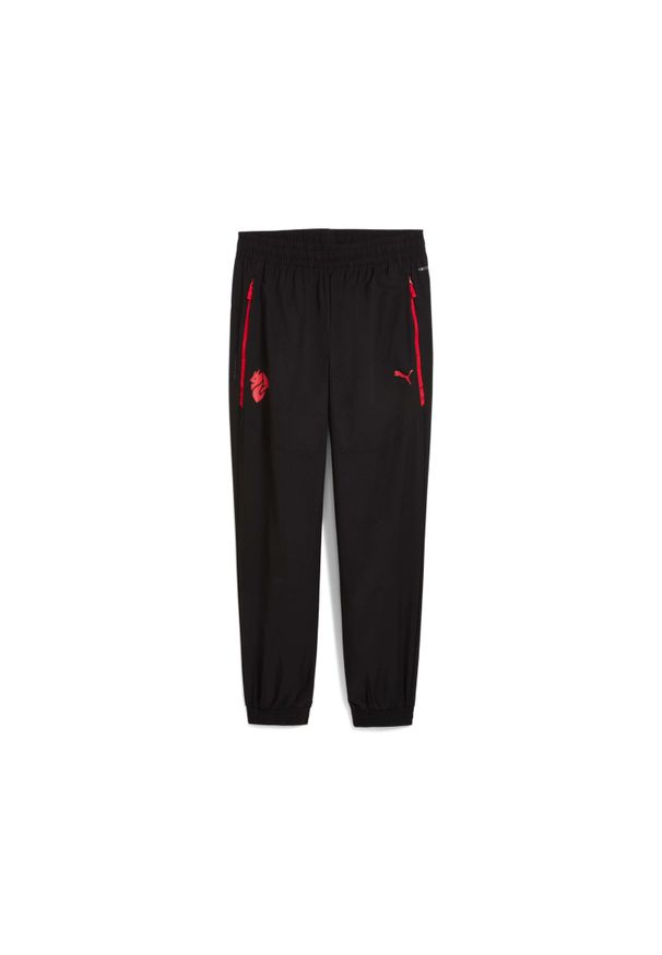 Puma - Spodnie treningowe AC Milan Woven 2025/26. Kolor: czarny. Materiał: dresówka. Sport: bieganie