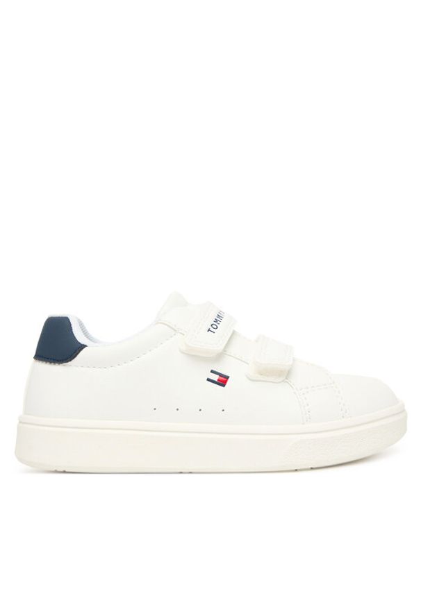 TOMMY HILFIGER - Tommy Hilfiger Sneakersy Low Cut Velcro T1X9-34338-1355 M Biały. Kolor: biały. Materiał: skóra