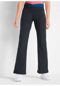 Spodnie sportowe, długie, Level 1 bonprix czarno-niebieski Chagall. Kolor: czarny. Długość: długie. Styl: sportowy #4