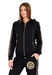 Just Cavalli - JUST CAVALLI Czarna damska bluza T-round Gold, Rozmiar S. Kolor: czarny #5