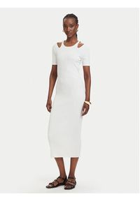 Fracomina Sukienka dzianinowa FJ26SD5001K56501 Kremowy Slim Fit. Kolor: kremowy. Materiał: syntetyk #2