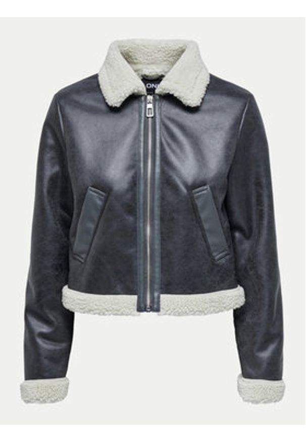 only - ONLY Kurtka z imitacji skóry Betty 15322046 Szary Regular Fit. Kolor: szary. Materiał: skóra