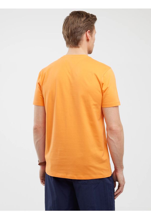 Big-Star - Koszulka męska z nadrukiem pomaraŅczowa Bester 703. Okazja: na co dzień. Kolor: pomarańczowy. Materiał: jeans, bawełna. Wzór: nadruk. Styl: wakacyjny, klasyczny, casual