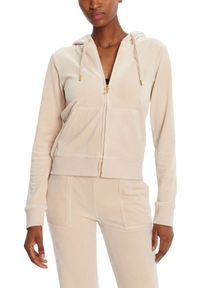 Juicy Couture - JUICY COUTURE Piaskowa bluza damska Robertson Hoodie, Rozmiar M. Okazja: na co dzień. Kolor: beżowy. Materiał: materiał. Styl: casual, klasyczny #2