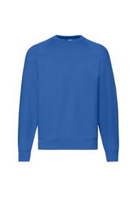 FRUIT OF THE LOOM - Męska Klasyczna Bluza Raglanowa. Kolor: niebieski. Długość rękawa: raglanowy rękaw