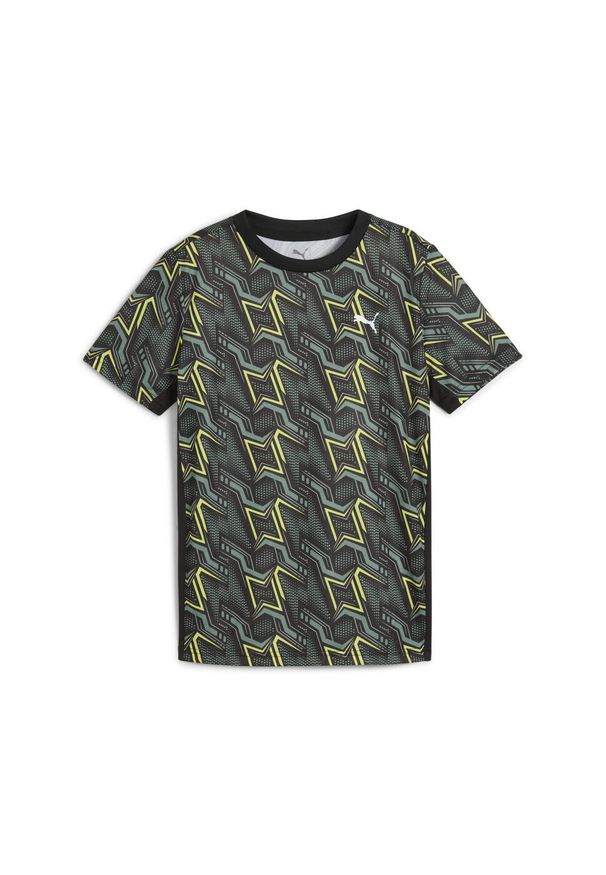 Puma - Młodzieżowa koszulka Essentials Poly PUMA Black. Kolor: czarny. Wzór: nadruk