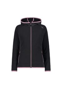 Polar z kapturem dla kobiet CMP. Typ kołnierza: kaptur. Kolor: czarny, wielokolorowy, pomarańczowy. Materiał: polar. Sport: turystyka piesza #1