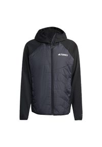 Adidas - Ocieplana hybrydowa kurtka z kapturem Terrex Multi CLIMAWARM. Typ kołnierza: kaptur. Kolor: czarny. Technologia: ClimaWarm (Adidas). Sport: turystyka piesza