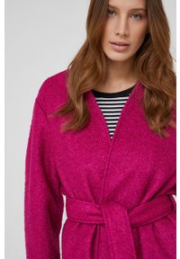 Answear Lab Płaszcz z wełną kolor różowy przejściowa. Okazja: na co dzień. Kolor: różowy. Materiał: wełna. Styl: wakacyjny